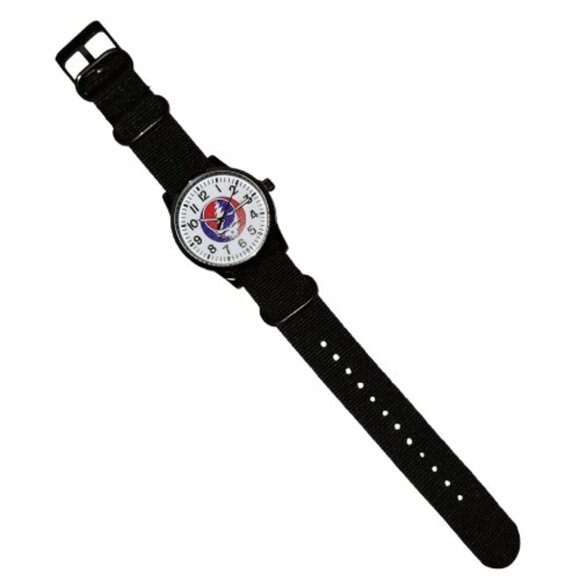 Ltd Ed Grateful Dead Watch Black Band and Black Cabochon Charm Necklace Gift Set - Picture 11 of 16